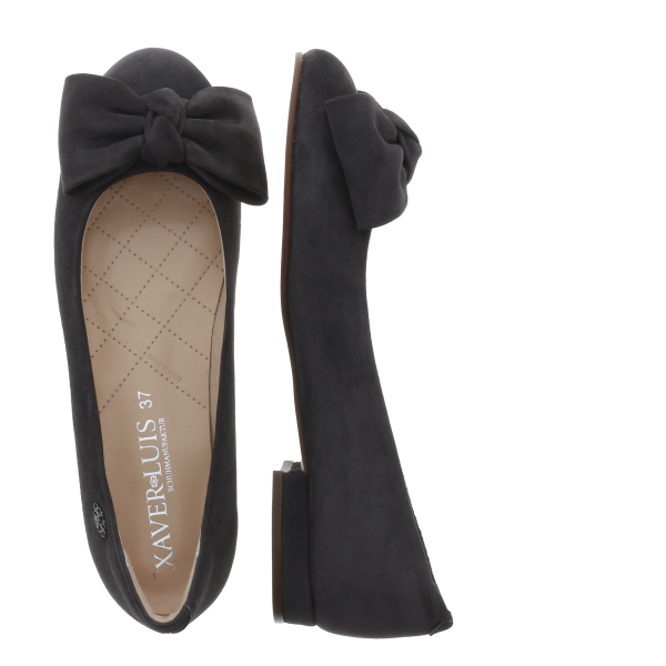 PAULINA - Ballerinas mit großer Lederschleife aus Samtziegenleder