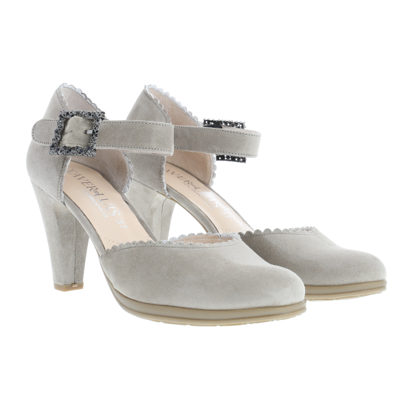 SOFINA - Strass Spangenpumps in Samtziegenleder