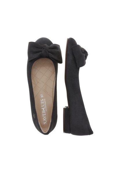 PAULINA - Ballerinas mit großer Lederschleife aus Samtziegenleder