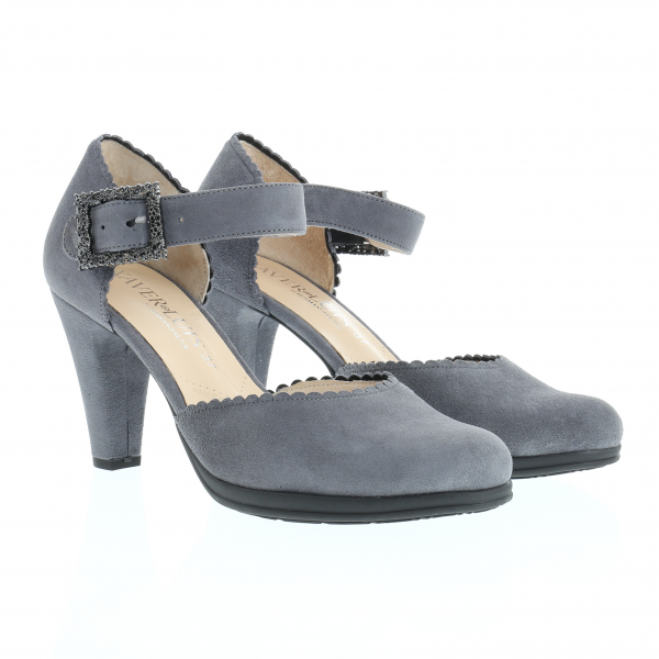 SOFINA - Strass Spangenpumps in Samtziegenleder