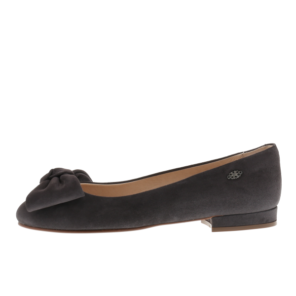 PAULINA - Ballerinas mit großer Lederschleife aus Samtziegenleder